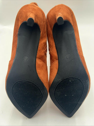 Bellini Women's Amp Heeled Dress Boot, Rust Microsuede Size 8 Bellini