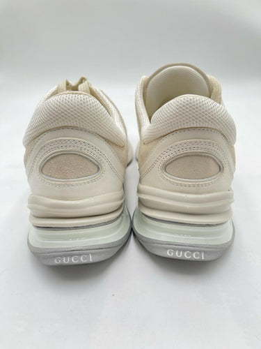 GUCCI Run GG  White/Beige Leather Low Top Sneakers UK Size 6 Gucci