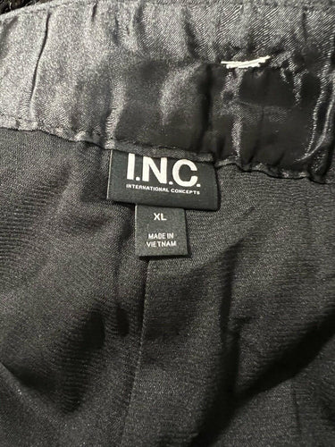INC Womens Sequin Pants Black Wide Leg Glitter Sparkle Party Evening - Size XL