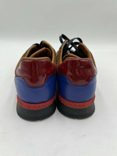 Men’s Bally Ascar leather runner sneakers blue, black, and brown Size 6.5 US