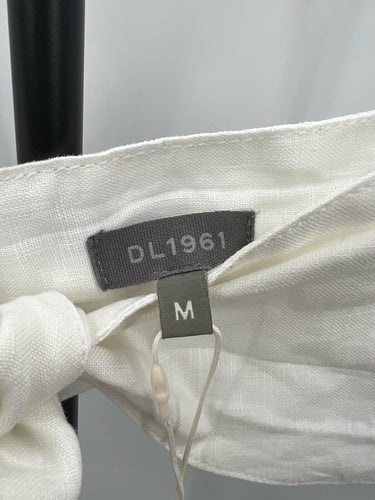 DL1961 Top Womens White Linen Blend Tie Front Crop Bralette Boho Beach M