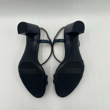 NAT Naturalizer Vanessa Navy Microfiber Dress Heeel Sandals Size 7.5 M Naturalizer