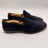 Mens Brunello Cucinelli Navy Blue suede penny loafers Size 45 Brunello Cucinelli