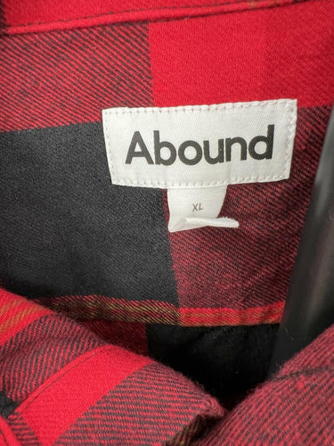 Abound Red Black Buffalo Plaid Flannel Shirt Long Sleeve - Size XL
