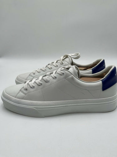 Givenchy City Sport sneaker in white calfskin leather with a blue heel Size 43
