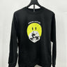 Designs Untitled crewneck Woman Black Sweatshirt Yellow Smiley Graphic Size S Designs Untitled