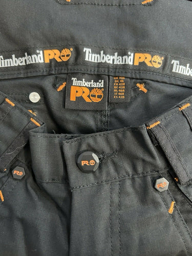 Timberland Men Black PRO Interax work pants Cordura Orange Stitching 32R Black
