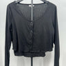 BP Black Ribbed 2 Piece Cami Cardigan Set Cropped Button Top 1X BP