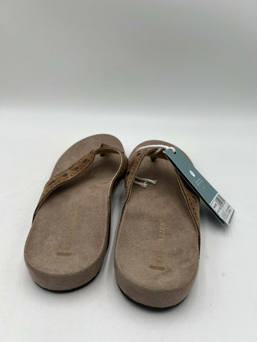 Revitalign Kena Studded Suede Orthotic Flip Flop Sandal Tan Womens SIZE 9.5 M B Revitalign