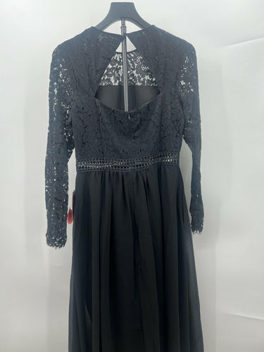 Truth & Fable Dress Womens Black Lace Maxi Long Sleeve Keyhole Formal NWT L Truth & Fable