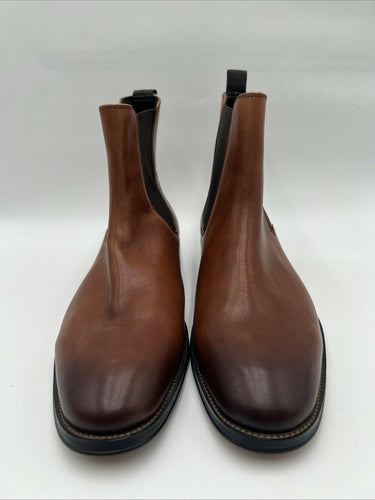 Saks Fifth Avenue Adriano Leather Chelsea Boots in brown Leather Size 9M Saks Fifth Avenue