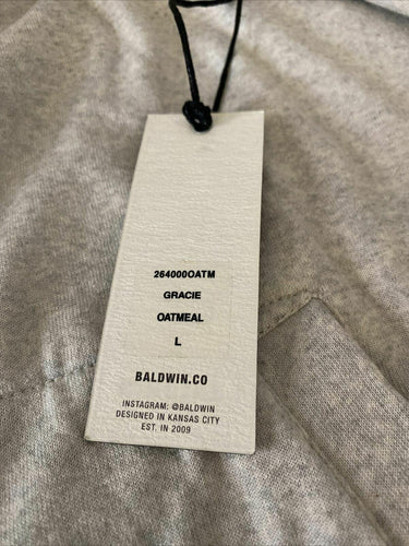 NWT BALDWIN Gracie Oatmeal Long Sleeve Pullover Sweater Hoodie Women’s Size L