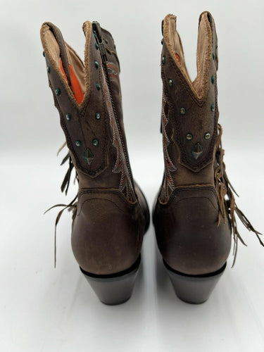 Durango Crush Women's Roasted Pecan Fringed Western Boots Size 8.5M