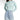 Cali Be teal and green striped ribbed mock neck long-sleeve top Woman’s Size L Cali