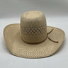 Resistol Two Tone Straw Cowboy Hat Open Crown Wide Flat Brim Long Oval  6 3/4 Resistol