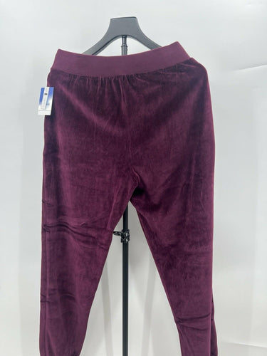 Abound Jogger Pants Womens Burgundy Velour Velvet Lounge Stretch Comfy NEW S