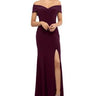 Xscape Long Over-The-Shoulder Dress Wine 8 Xscape