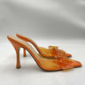 Nalebe Dimante Mule in orange PVC with a crystal-embellished bow Size 39.5 Nalebe