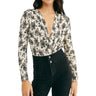 Free People Printed Turnt Bodysuit Ecru Combo MD (Women's 8-10) Free People