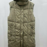 Avec Les Filles Vest Womens Green Sage Long Puffer Hooded Quilted Snap Zip M Avec Les Filles