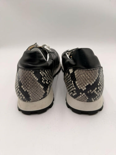 Cavalli Class Black leather Low Top Lace sneakers snakeskin-embossed Size 43.5