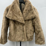 One & Only Jacket Womens Tan Camel Faux Fur Shaggy Teddy Coat Oversized S Only & One