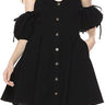 NWOT Women’s J.O.A V-Neck Cold Shoulder Button Up Fit & Flare Dress Black Size L J.O.A.