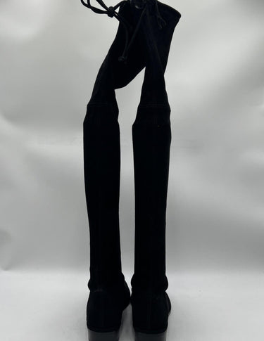 Stuart Weitzman Lowland Black Over the Knee Stretch Thigh Suede Boots Size 6.5M