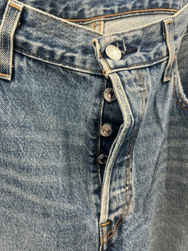 Levis 501 90s Jeans Womens Distressed Ripped Light Wash Button Fly Denim W32 L30 Levi's