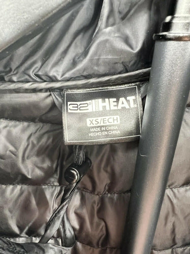 32 Degrees Heat Jacket Womens Black Ultra Light Down Hooded Long Puffer Warm XS 32 Degrees