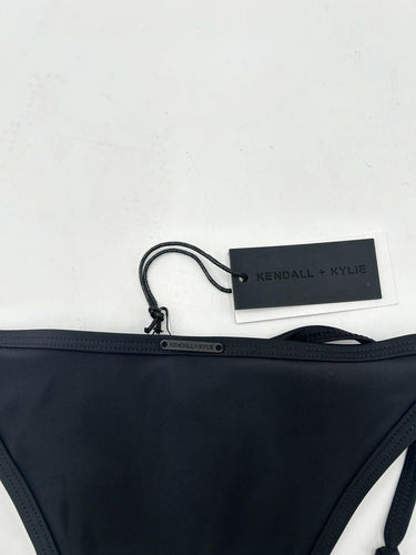 Kendall + Kylie Black tie-side bikini bottom adjustable side ties Size S