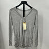 Lanston long-sleeve Woman top lightweight grey jersey fabric and a v-neckline M Fabric