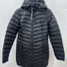 32 Degrees Heat Jacket Womens Black Ultra Light Down Hooded Long Puffer Warm XS 32 Degrees