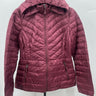 32 Degrees Heat Jacket Womens Burgundy Chevron Hooded Packable Puffer Coat S 32 Degrees