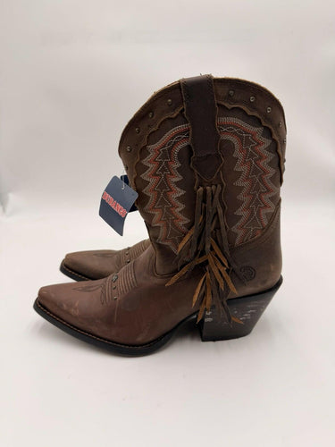 Durango Crush Women's Roasted Pecan Fringed Western Boots Size 8M