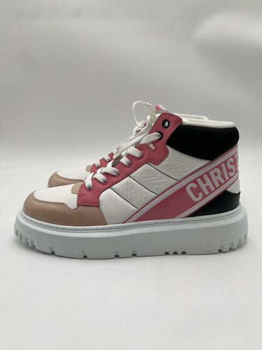 Dior D-Player High Top sneakers in a pink multicolor Leather / Nylon Size 40 Dior