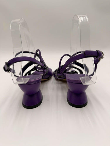 Salvatore Ferragamo Sirmio Purple leather sandals Heel Size 7C