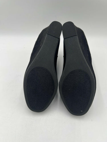 Sugar Juliette Black Micro Wedge Ankle Booties Back Zip Womens 6 Sugar