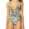 BCBG Womens Herringbone Plunge One-Piece Multi 4 BCBGMAXAZRIA