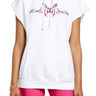 BP.Sleeveless Hoodie in White- Pink Lg Butterfly Stamp Size S BP.