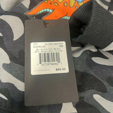 Converse Kids Camo Crew Joggers Set (Infant) (Dark Grey) Boy's Size 12M