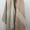 Soia & Kyo Beige Colorblock Shawl Fringe Wrap Poncho Open Front OS Soia & Kyo