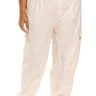 BP. Check Paperbag Waist Cargo Pants, Ivory- Pink Phoebe Check Size 1X BP.