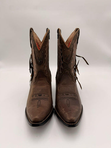 Durango Crush Women's Roasted Pecan Fringed Western Boots Size 7.5M
