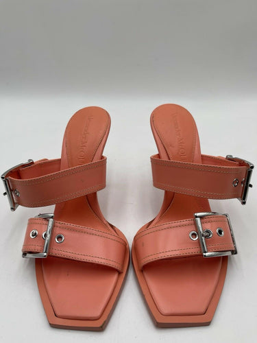 Alexander McQueen Boxcar 100mm leather buckle sandals Color apricot Size 37 Alexander McQueen
