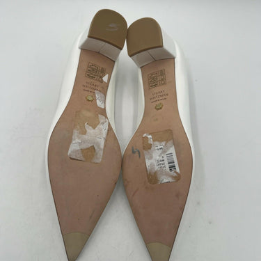 Women’s Stuart Weitzman pointed-toe white block heel pump Size 6B Stuart Weitzman