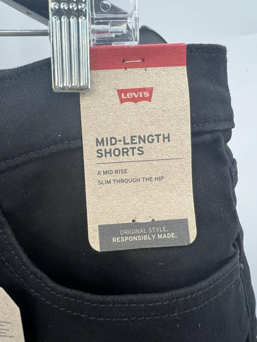 Levi's Mid-Length Shorts Mid Rise Slim Black Denim Cuffed NWT Womens Size 16 W33 Levi's