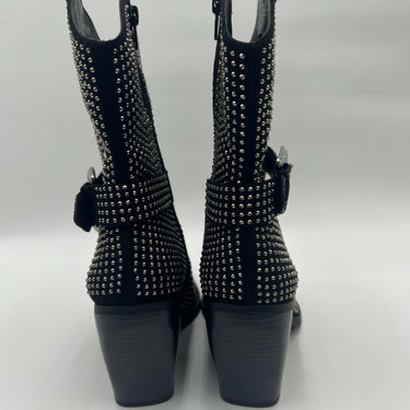 Mix No. 6 Women's Brently Western Boot Black Studded Suede Size 7.5 M Mix No. 6