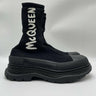 Alexander McQueen Men's Graffiti Ribbed Knit Tread Slick Boots Size 42 Alexander McQueen