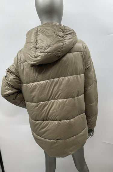 NWOT Women’s Zara Water Repellent Hooded Puffer Jacket Color Brown Size S Zara